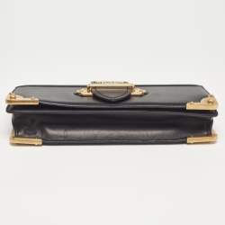 Prada Black Leather Cahier Chain Clutch
