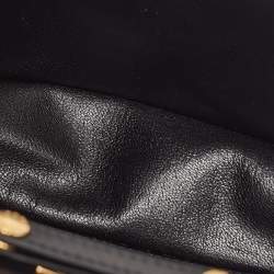 Prada Black Leather Cahier Chain Clutch