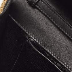 Prada Black Leather Cahier Chain Clutch