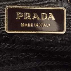 Pre Owned Prada Black Leather Antic Strings Tote