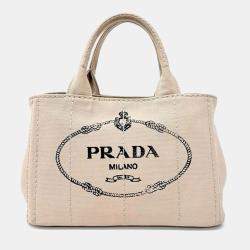 Pre Owned Prada Canapa Tote Bag
