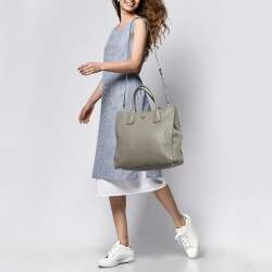 Pre Owned Prada Beige Vitello Daino Leather Shopper Tote