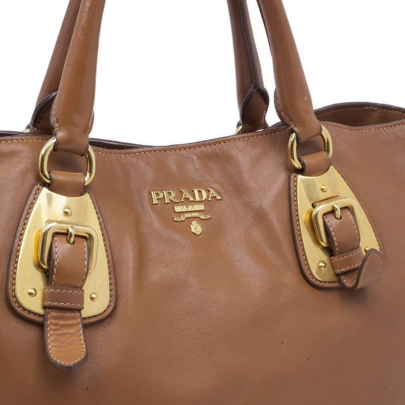 Prada Tan Soft Calf Leather Tote