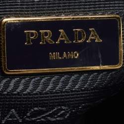 Prada Navy Blue Saffiano Lux Leather Large Double Zip Tote