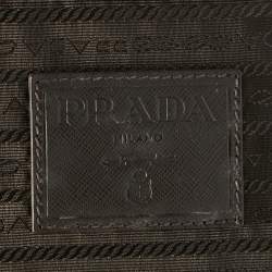 Prada Beige/Brown Calf Hair Rolling Trolley Luggage