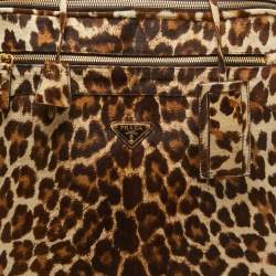 Prada Beige/Brown Calf Hair Rolling Trolley Luggage