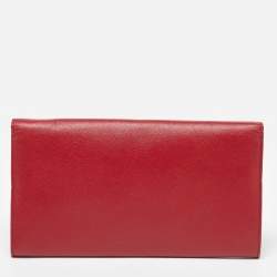 Prada Red Saffiano Leather Flap Pouch 