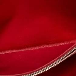 Prada Red Saffiano Leather Flap Pouch 