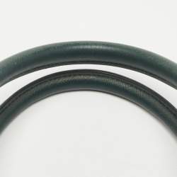 Pre Owned Prada Two Tone Dark Green Saffiano Lux Leather Medium Double Zip Tote