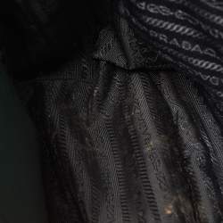 Pre Owned Prada Two Tone Dark Green Saffiano Lux Leather Medium Double Zip Tote