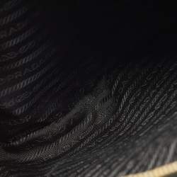 Pre Owned Prada Two Tone Dark Green Saffiano Lux Leather Medium Double Zip Tote