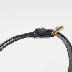 Pre Owned Prada Two Tone Dark Green Saffiano Lux Leather Medium Double Zip Tote