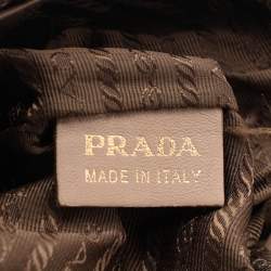 Prada Beige Leather Bow Clutch