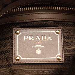 Prada Beige Leather Bow Clutch