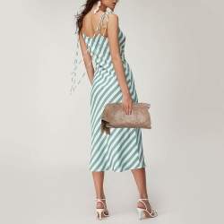 Prada Beige Leather Bow Clutch