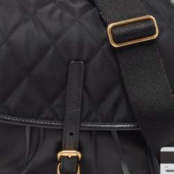 مملوكة مسبقًا Prada Black Leather and Nylon Corsaire Crossbody Bag
