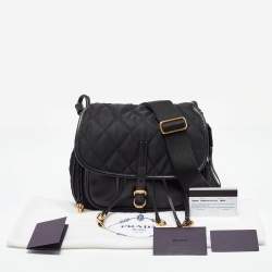 مملوكة مسبقًا Prada Black Leather and Nylon Corsaire Crossbody Bag