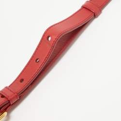 Pre Owned Prada Red Gaufre Nylon and Leather Snap Tote