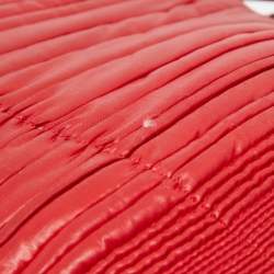 Pre Owned Prada Red Gaufre Nylon and Leather Snap Tote
