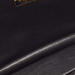 Pre Owned Prada Blue/Black Saffiano Leather Cahier Flap Shoulder Bag