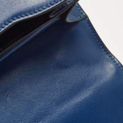 Pre Owned Prada Blue/Black Saffiano Leather Cahier Flap Shoulder Bag