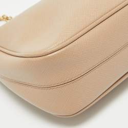 Prada Beige Saffiano Lux Leather Re-Edition 2005 Baguette Bag