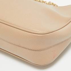 Prada Beige Saffiano Lux Leather Re-Edition 2005 Baguette Bag