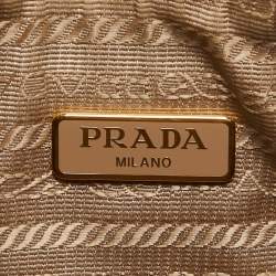 Prada Beige Saffiano Lux Leather Re-Edition 2005 Baguette Bag