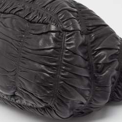 Prada Black Gaufre Leather Chain Hobo