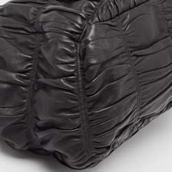 Prada Black Gaufre Leather Chain Hobo