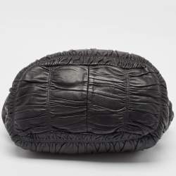 Prada Black Gaufre Leather Chain Hobo