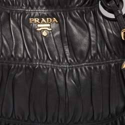 Prada Black Gaufre Leather Chain Hobo