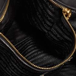 Prada Black Gaufre Leather Chain Hobo