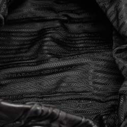Prada Black Gaufre Leather Chain Hobo