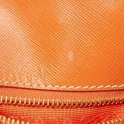 Pre Owned Prada Orange Nylon and Leather Logo Tote