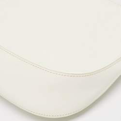 Prada White Glossy Leather Cleo Hobo