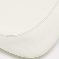 Prada White Glossy Leather Cleo Hobo