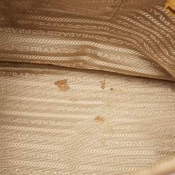 Pre Owned Prada Brown Saffiano Lux Leather Large Double Zip Tote