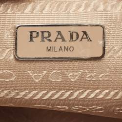 Prada Beige Nylon and Leather Re-Edition 2005 Baguette Bag