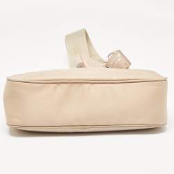 Prada Beige Nylon and Leather Re-Edition 2005 Baguette Bag