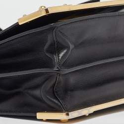 Pre Owned Prada Black Saffiano Leather Cahier Flap Shoulder Bag