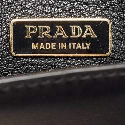 Pre Owned Prada Black Saffiano Leather Cahier Flap Shoulder Bag