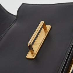 Pre Owned Prada Black Saffiano Leather Cahier Flap Shoulder Bag