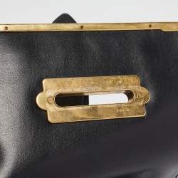 Pre Owned Prada Black Saffiano Leather Cahier Flap Shoulder Bag