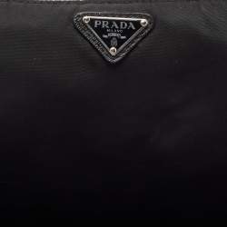 Pre Owned Prada Black Nylon Zip Wristlet Pouch