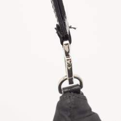 Pre Owned Prada Black Nylon Zip Wristlet Pouch