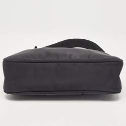 Pre Owned Prada Black Nylon Re-Edition 2000 Baguette Bag