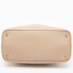 Pre Owned Prada Beige Saffiano Cuir Leather Double Handle Tote