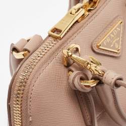Pre Owned Prada Beige Saffiano Leather Mini Promenade Crossbody Bag