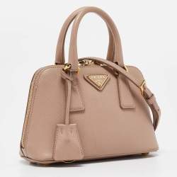 Pre Owned Prada Beige Saffiano Leather Mini Promenade Crossbody Bag